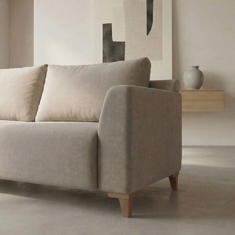 Sofá Gino - Microfibra - 3 cuerpos TC 1010 (Beige)