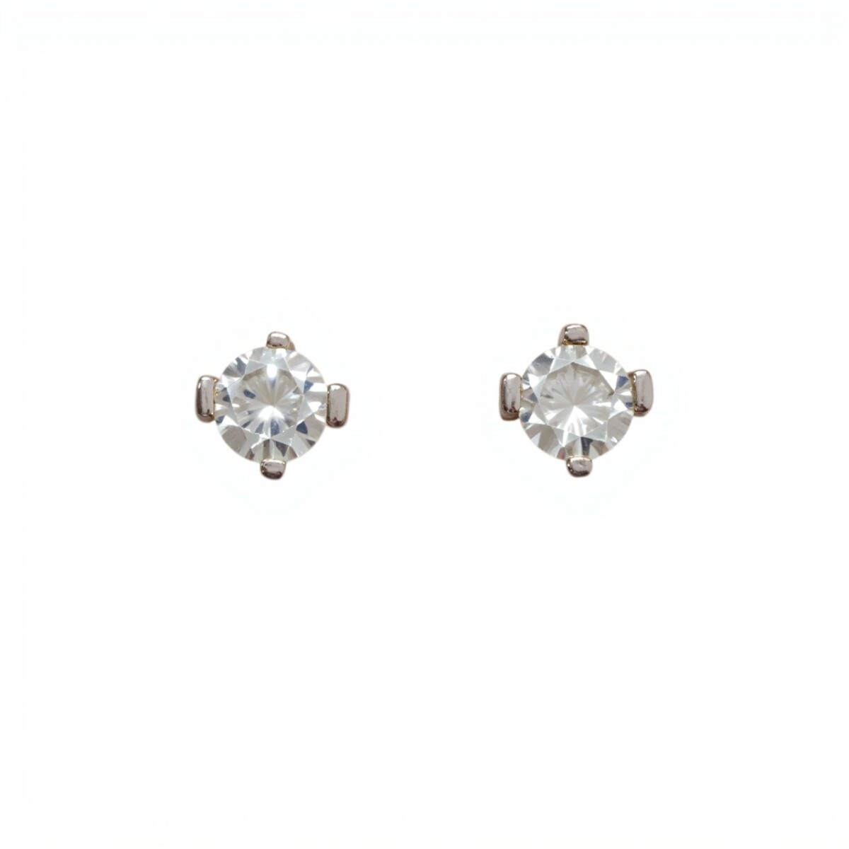 Caravanas Zirconia oro amarillo y oro blanco- Oro bajo - Zirconia - CA8106 - conpiedra 