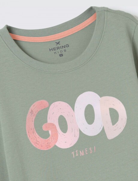 CAMISETA INFANTIL CON ESTAMPA VERDE