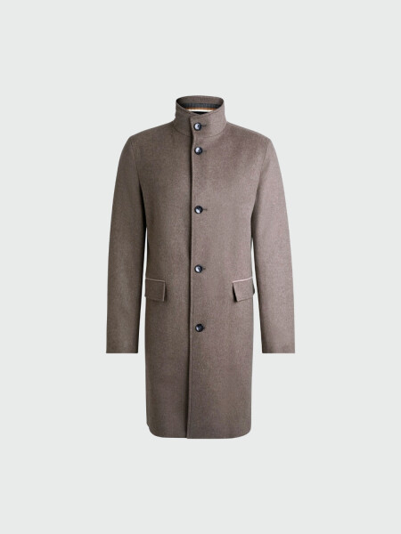 BOSS Abrigo Regular de Lana y Cachemira Azul