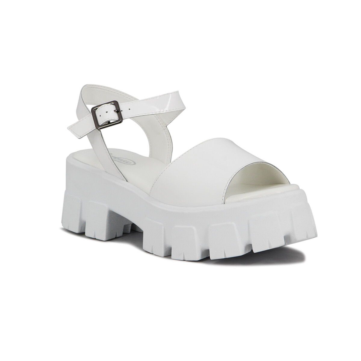 Sandalias Mujer Darkness Charol Con Plataforma - Blanco-charol 