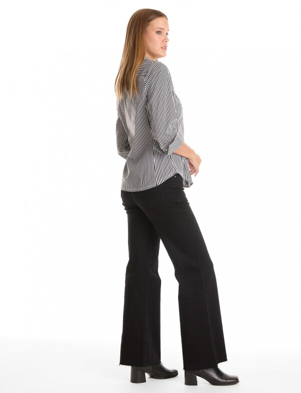 Camisa Perlas Lineas NEGRO/BLANCO