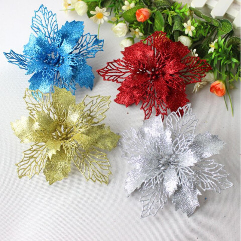 Flores Navideñas En Colores Surtidos Flores Navideñas En Colores Surtidos