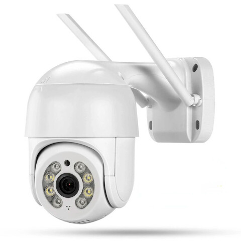 Cámara Seguridad WiFi 1080P Exterior Ip66 Inalambrica Noche Color Blanco