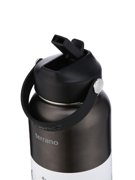 Botella Térmica con Pico 950mL. Negro Metalizado