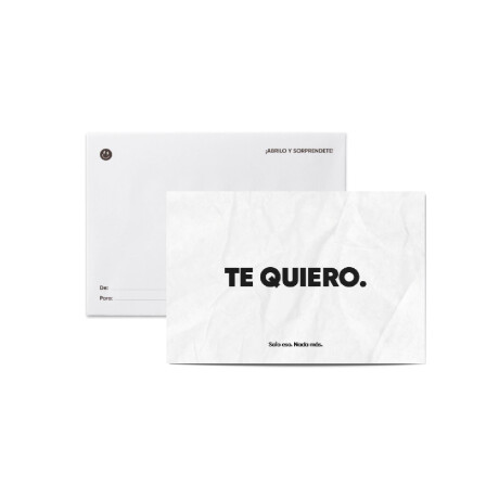 Tarjeta minimal con sobre "Te quiero" Sc