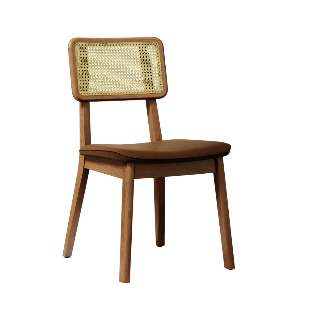 Silla de Comedor Classic - Línea Manhattan Tela Bouclé/Cuero sintético