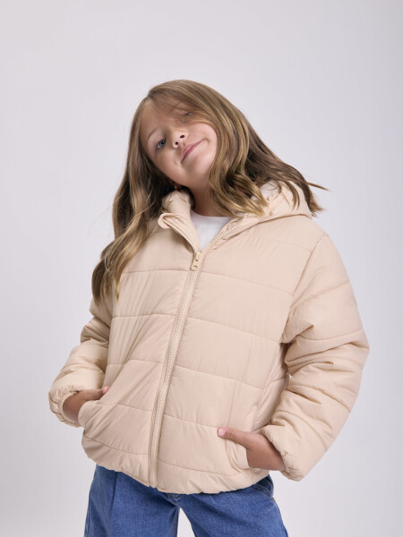 Campera capitoneada Beige