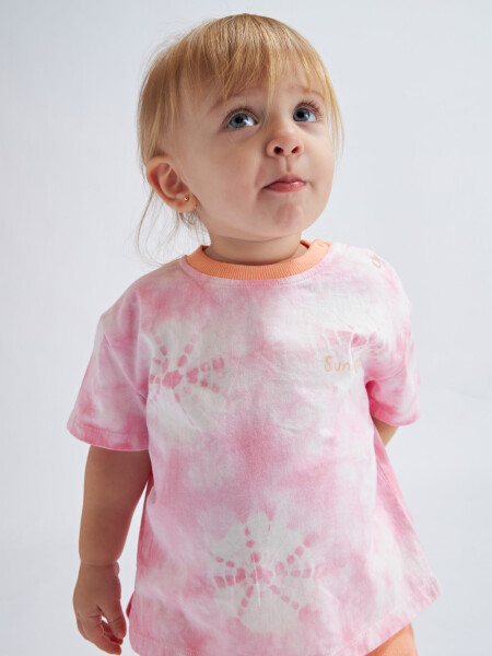 Camiseta manga corta Tye Dye Rosa