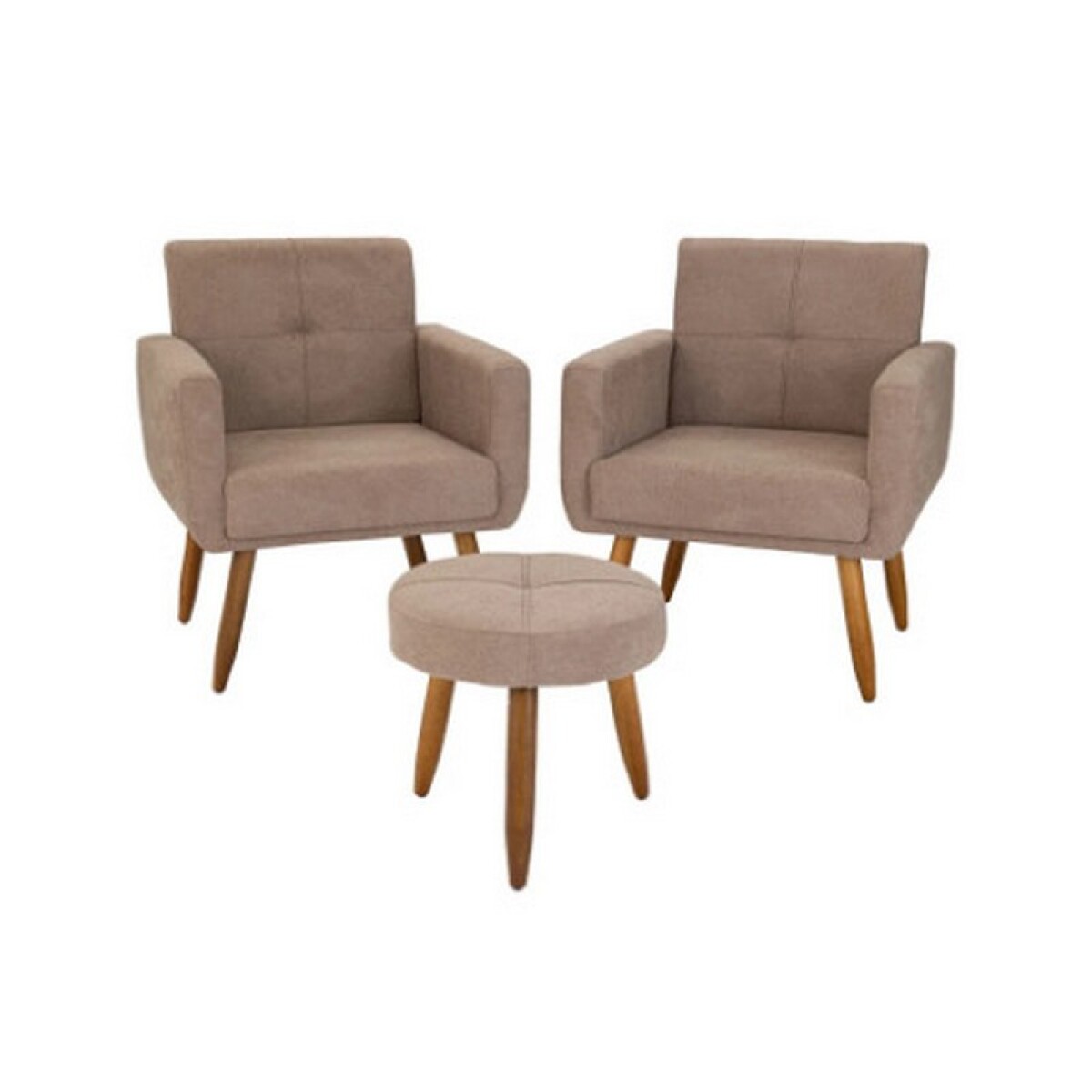 DOS POLTRONAS + UN PUFF HAVANA F-498 MARRON 
