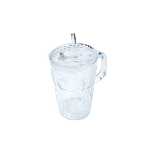 Taza vaso de vidrio c/sorbito colores 500ml 2 colores Taza Vaso De Vidrio C/sorbito Colores 500ml 2 Colores