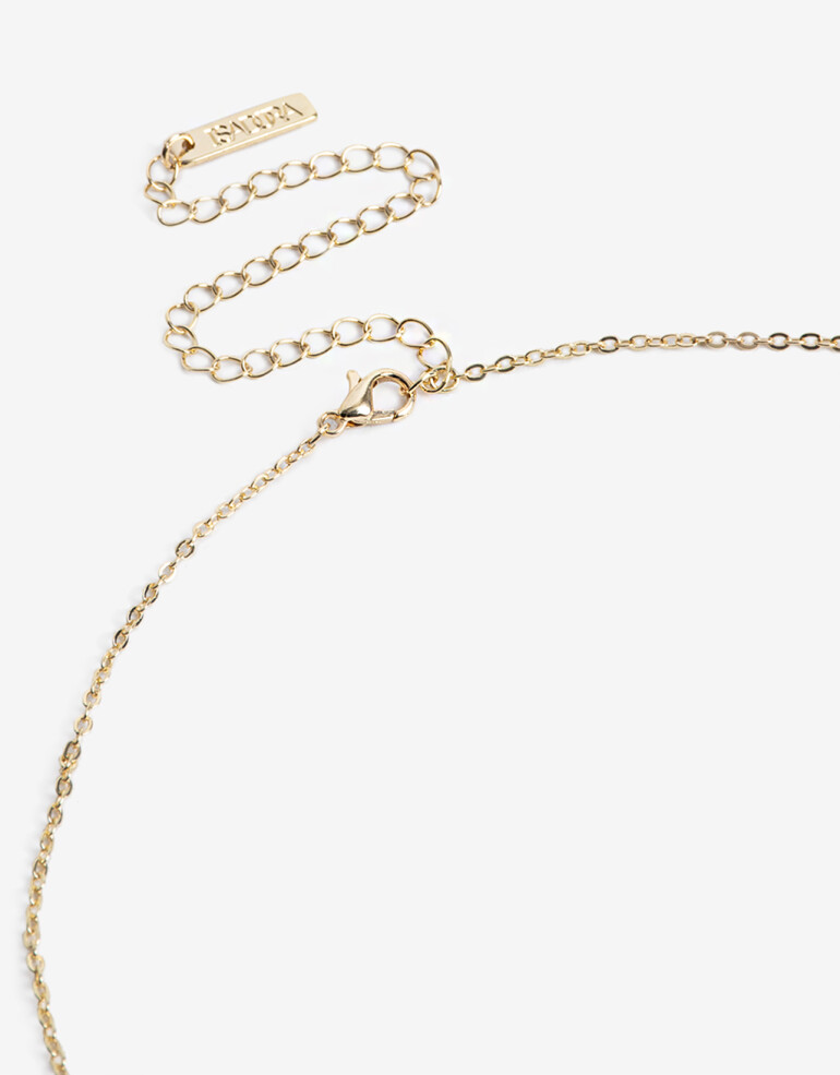 Collares Cortos Strass Collar Corto Con Cubic - Dorado