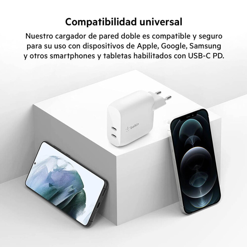 Cargador Rápido Dual USB-C Belkin Boost Charge 40W — ArtComputer