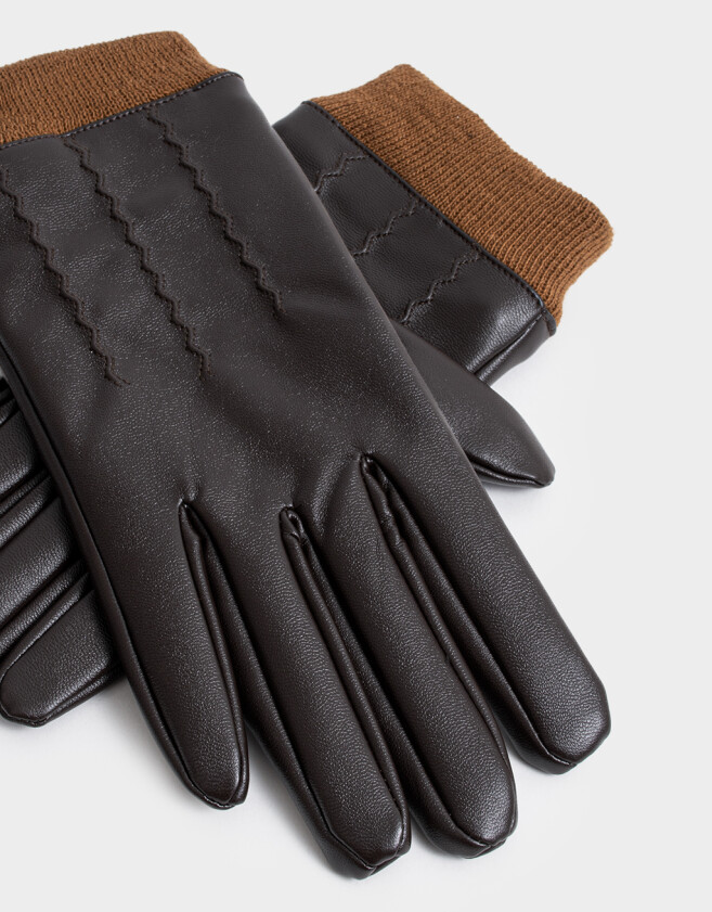 Guantes Varios Guantes Bicolor - Marron Chocolate