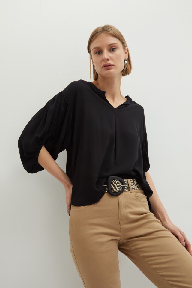 Pantalón recto 5 bolsillos beige