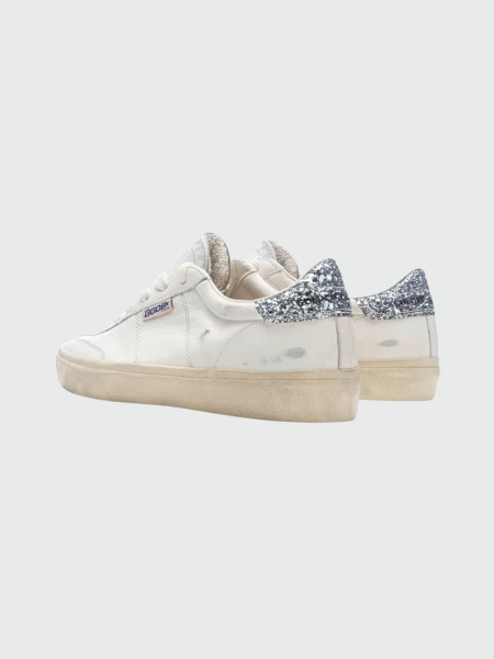 Golden Goose-Championes de cuero acordonados, Soul star Blanco