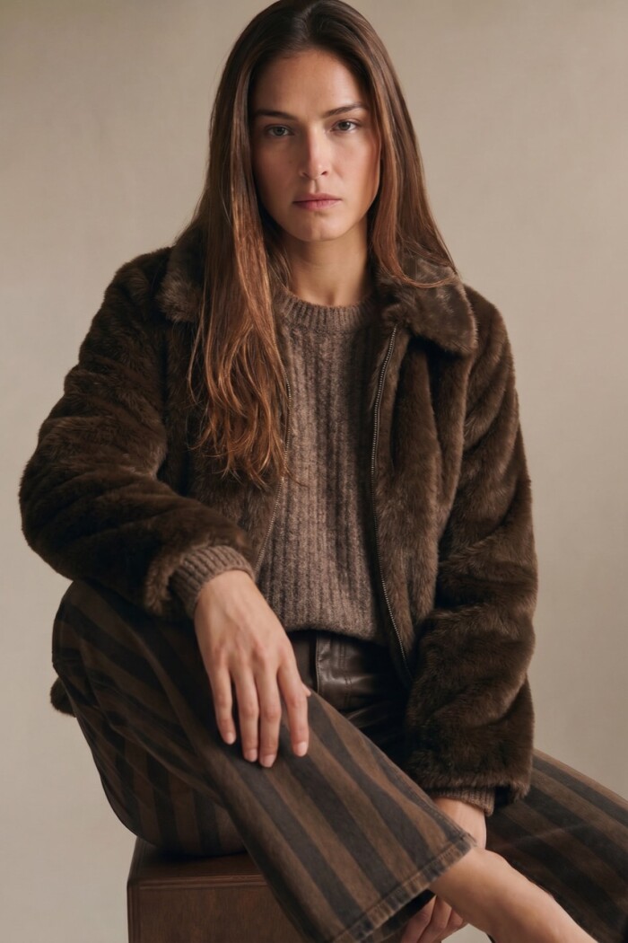 Abrigo Piel Chocolate