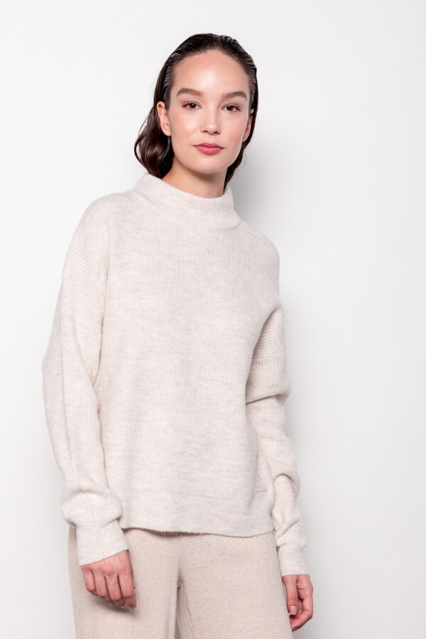 POLERA MARIA Beige Claro Melange