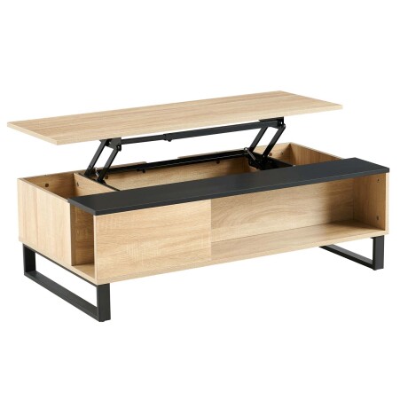 MESA RATONA REBATIBLE MDF-Y-METAL NEGRO ENZO NEG/NAT