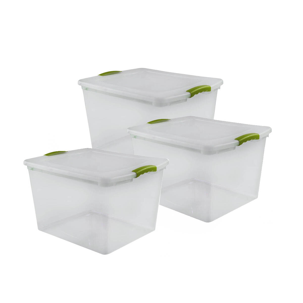 Set x3 Caja organizadora 45 lts Wenbox - TRANSPARENTE 