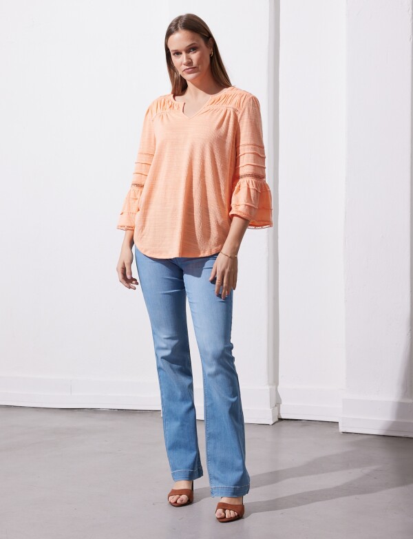 Blusa Frunces Hombro CORAL