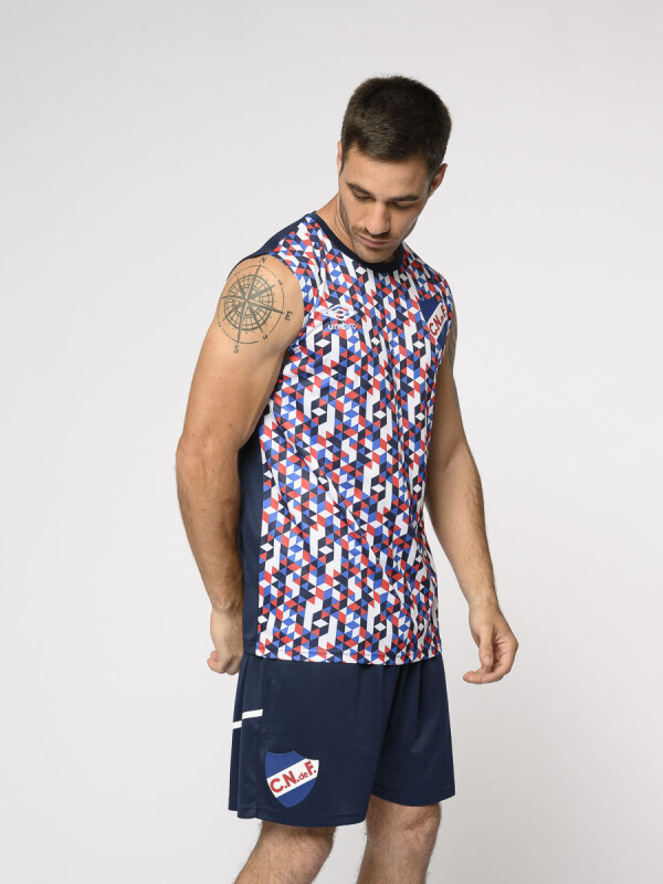 Musculosa FTBL Nacional Hombre Blanco, Rojo, Azul Marino