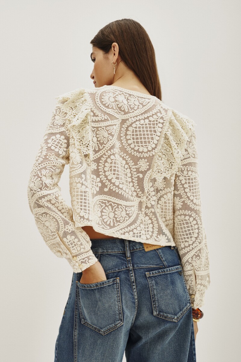 Saco Lace Frills Crudo