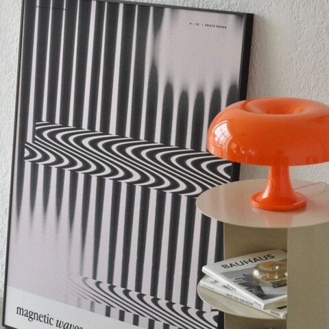 Lampara Retro Mushroom con USB Naranja