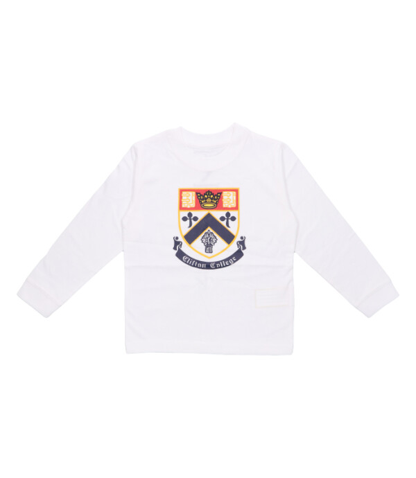 T-shirt Manga Larga Clifton College Blanco