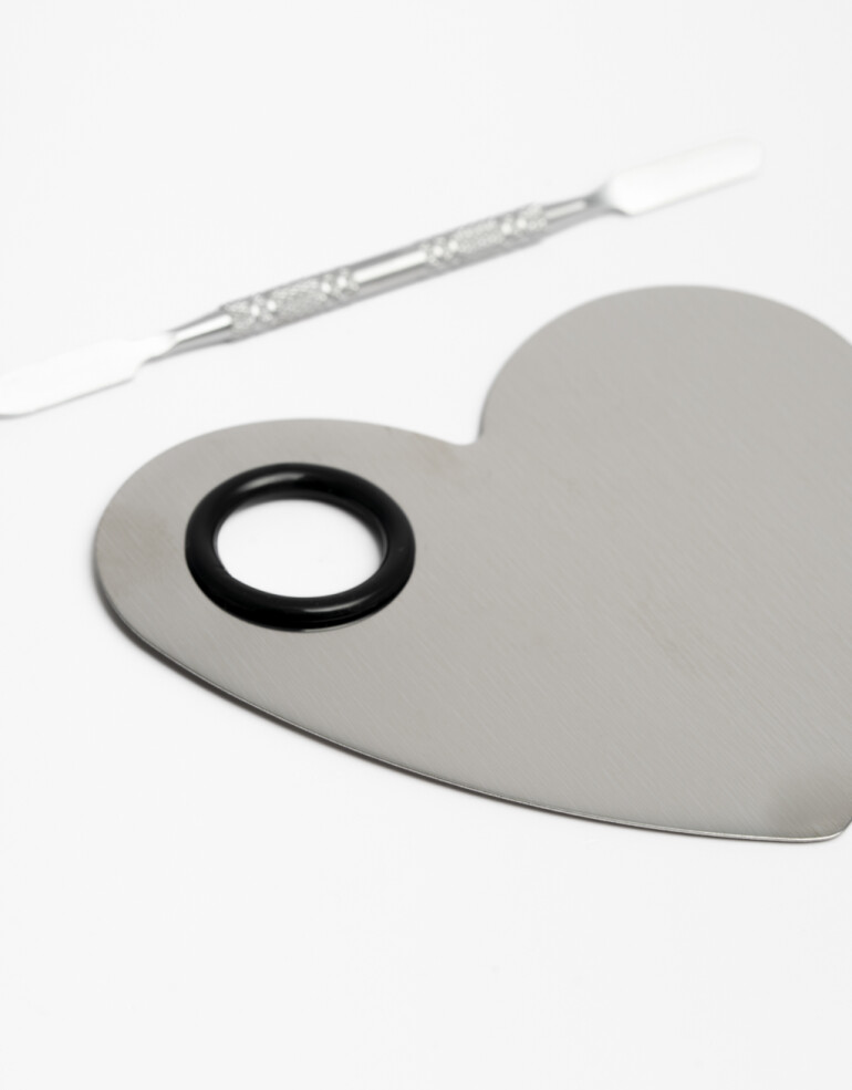 Complementos de Cosmética Herramientas faciales Set De Paleta Mezcladora + Espátula - Plateado