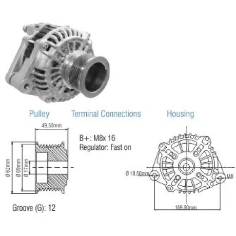 ALTERNADOR IVECO STRALIS EUROCARGO 180 190 260 440 450 24V 90A BOSC ZM ALTERNADOR IVECO STRALIS EUROCARGO 180 190 260 440 450 24V 90A BOSC ZM