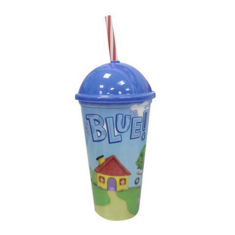 Vaso Plástico Milkshake con Pajita Las Pistas de Blue 500 ml U