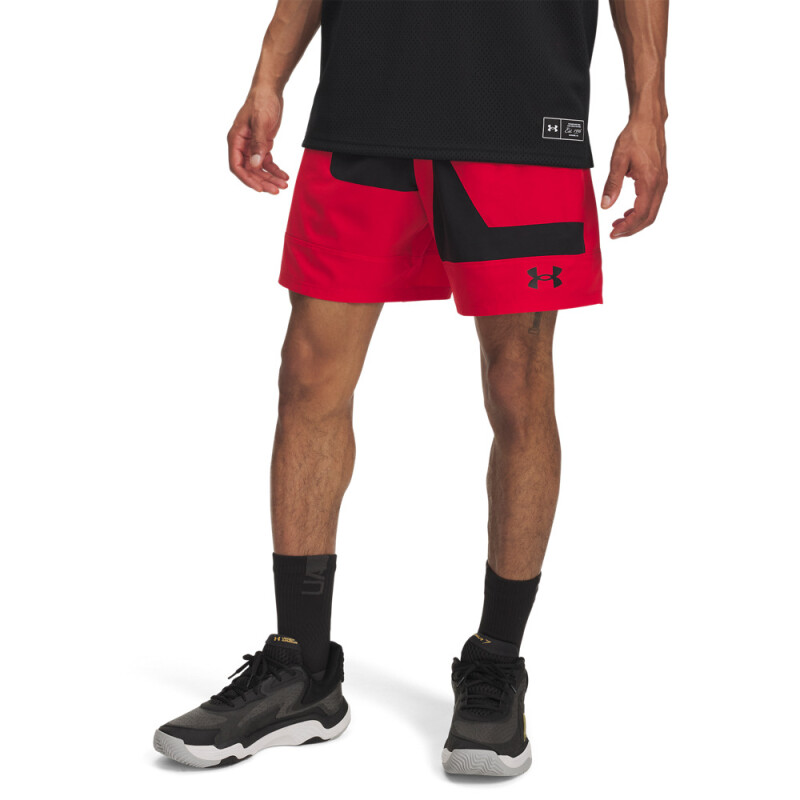 UA M Zone 7" Wvn Short Grphc RED-600