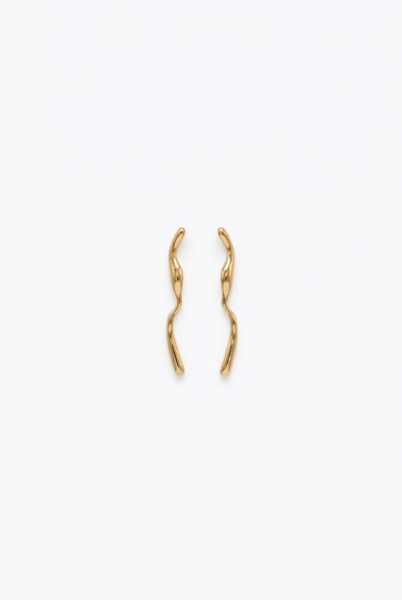 Caravanas de acero minimal - dorado 