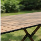 Mesa Portátil Plegable Exterior Camping Acero Símil Madera Beige