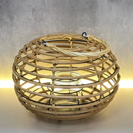 Candelabro De Rattan Sintético Alto 35cm Ø 30cm Candelabro De Rattan Sintético Alto 35cm Ø 30cm