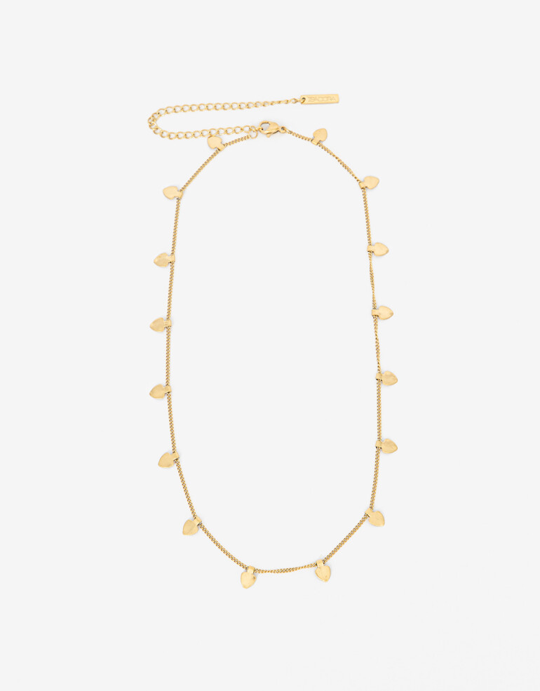 Collares Cortos Metal Collar De Corazón Acero - Dorado