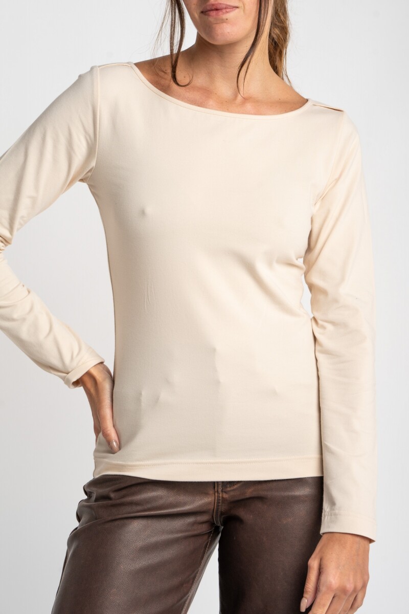 Remera Algodon Elastano - Nácar 