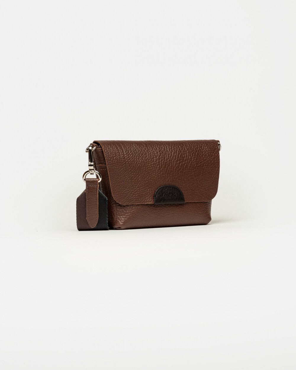 Mini bag Nina en cuero graneado Marron