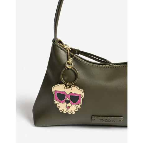 Llavero Y Bag Charm De Perro Con Anteojos Combinacion Bicolor