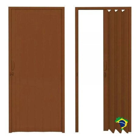 Puerta Pvc Corrediza Plegable Acordeon 210 X 90 Cm Marrón