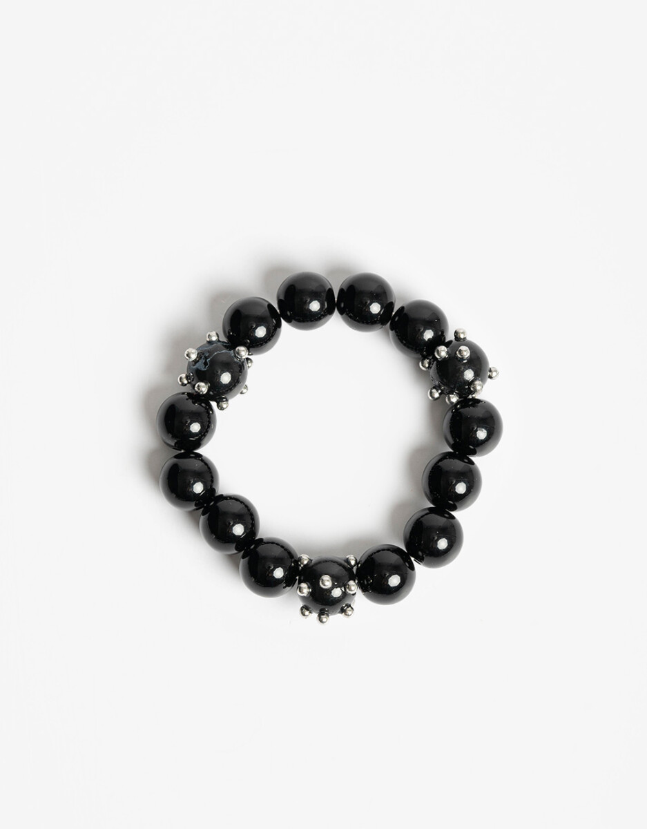 Pulsera Elástica Resina Y Tachas Metal 