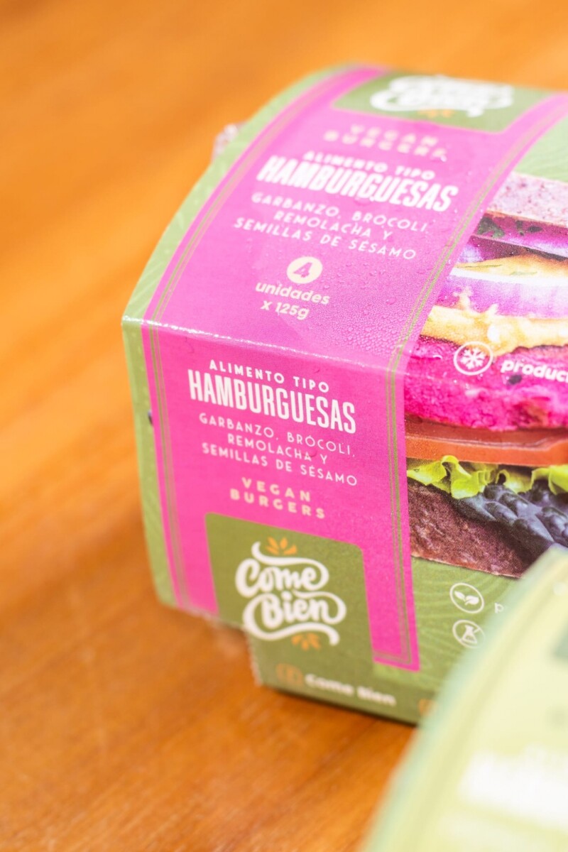Hamburguesas x4 garbanzos brocoli remolacha semilla sesamo 