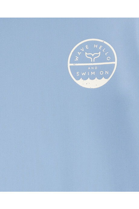 Traje de baño dos piezas, protección UPF 50+, manga larga, azul Traje de baño dos piezas, protección UPF 50+, manga larga, azul