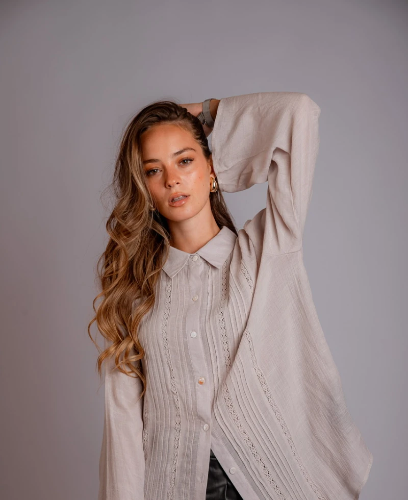 Camisa Zaira beige