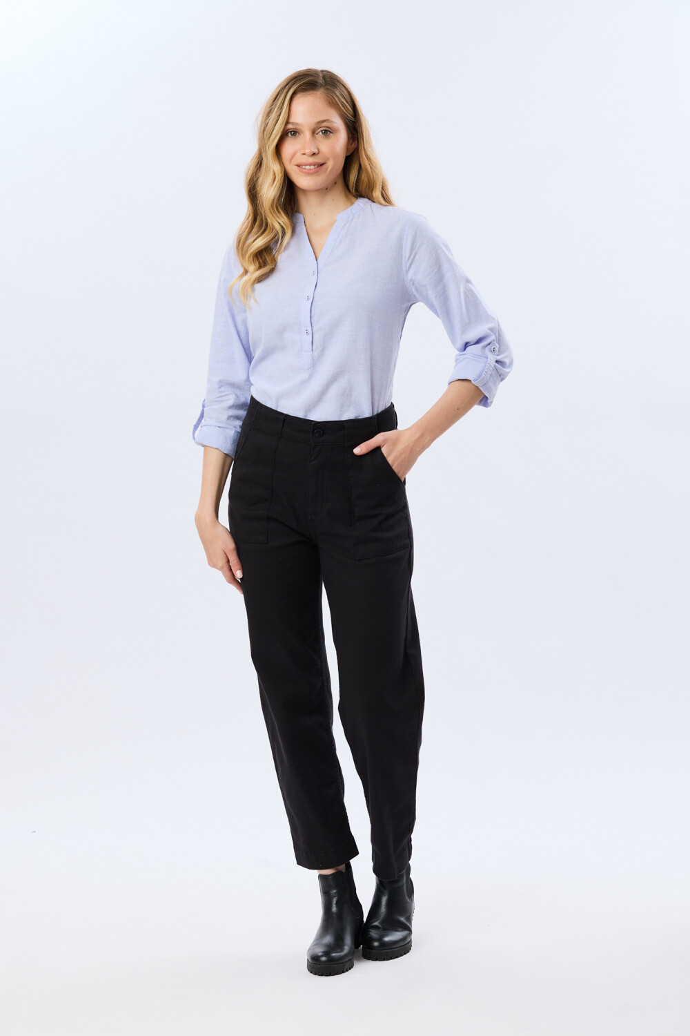 PANTALÓN DE GABARDINA Negro