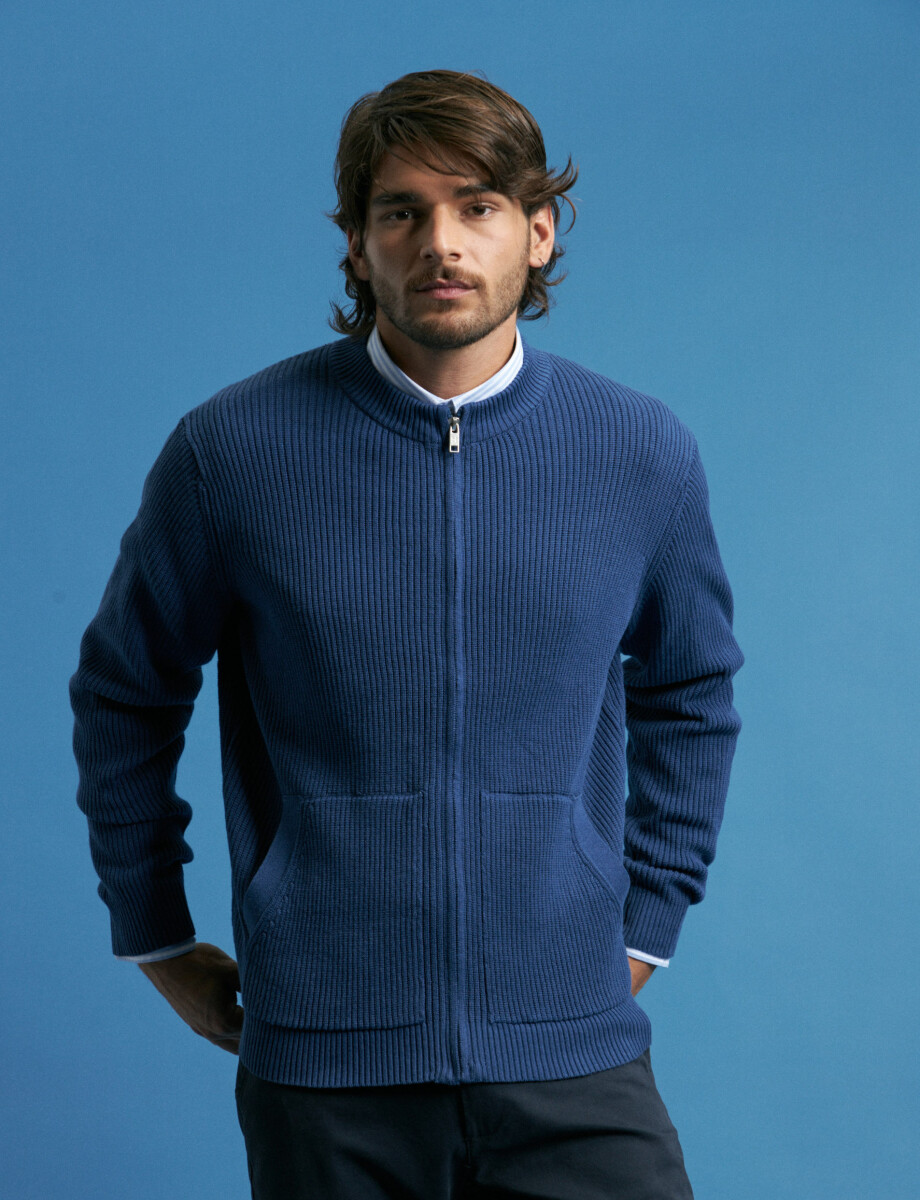 470453 CARDIGAN HARRY Azul Piedra Melange