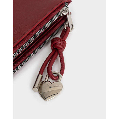 Billetera Fichero Flores Rojo Burdeaux