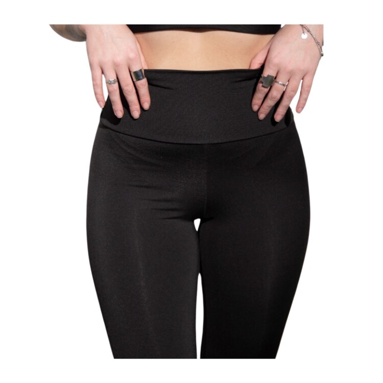Calza de Lycra Afelpada de Tiro Alto NEGRO