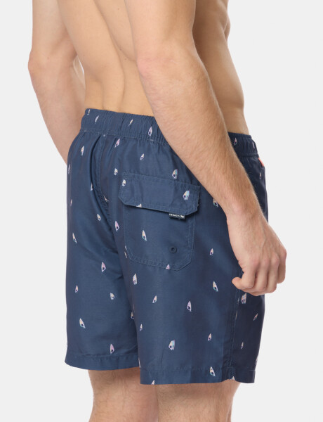 SHORT DE BAÑO ESTAMPADO Azul
